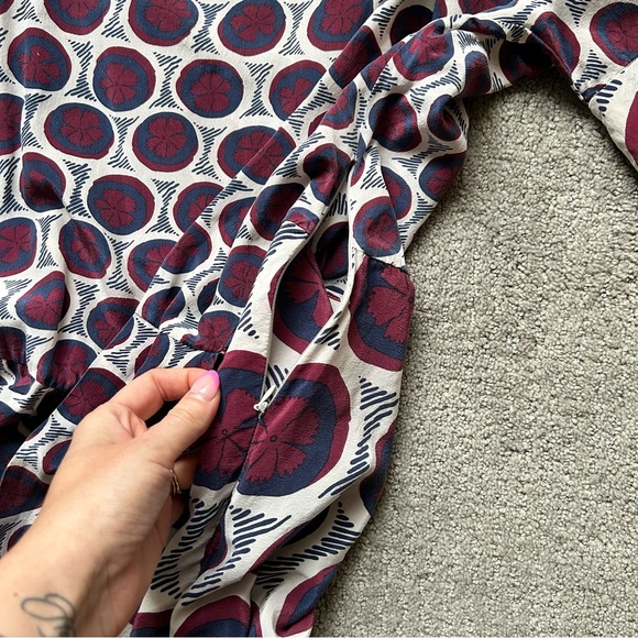 Anthropologie Maeve Circle Print Silk Dress with Ties - Picture 4 of 9